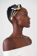 Daisy starburst horn & brass headband