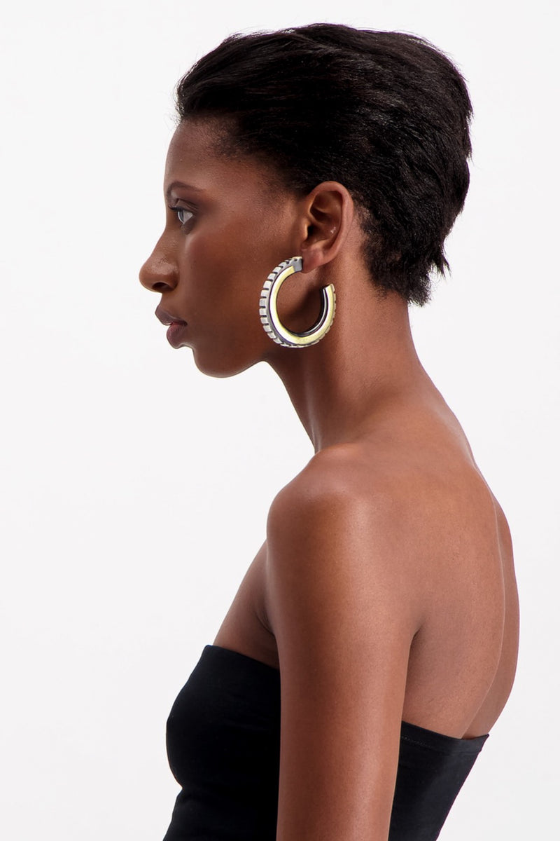 SHIELD HOOP EARRINGS