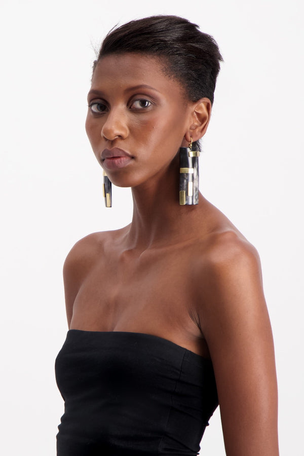 SHIELD STATEMENT EARRINGS